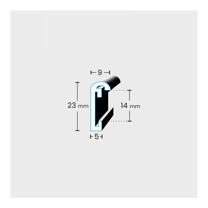 Ramka aluminiowa ALU CP 10 żółty