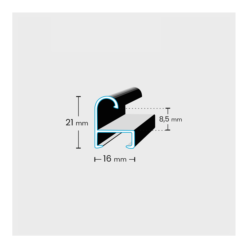 Ramka aluminiowa ALU PP 02 stalowy