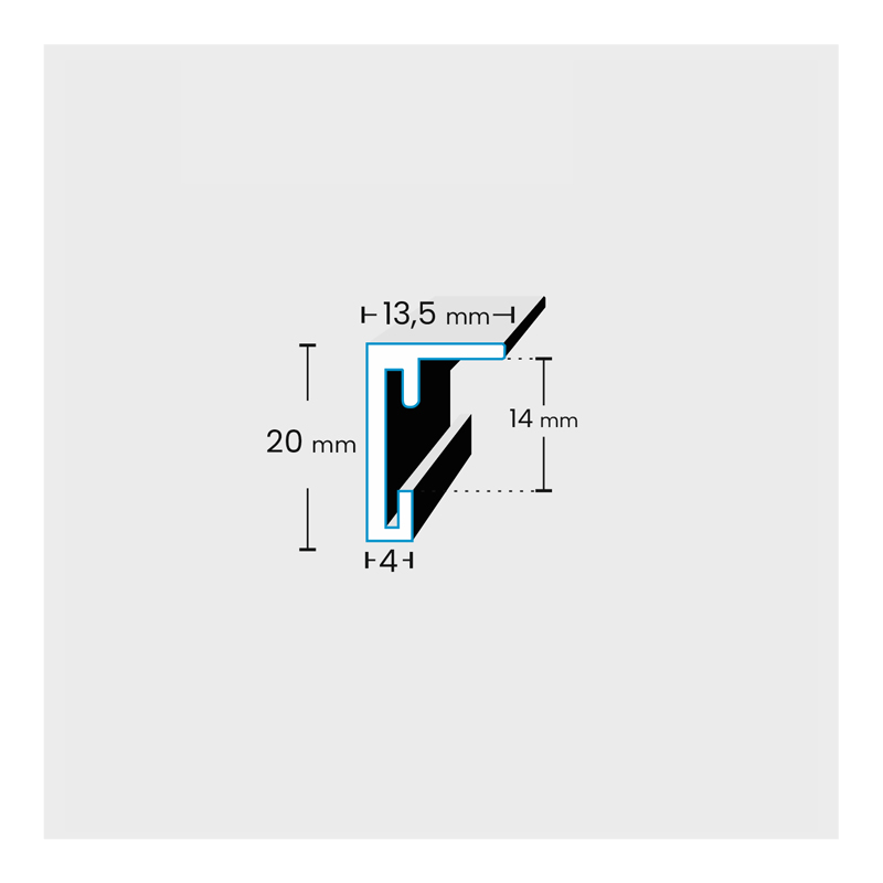 Ramka aluminiowa ALU EP 2 czarny