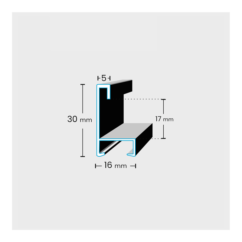 Ramka aluminiowa ALU NP 02 stalowy